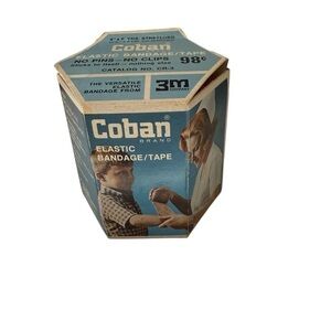 Coban Brand Elastic Bandage Tape 3M Co Vintage in Box with paper Instructions.